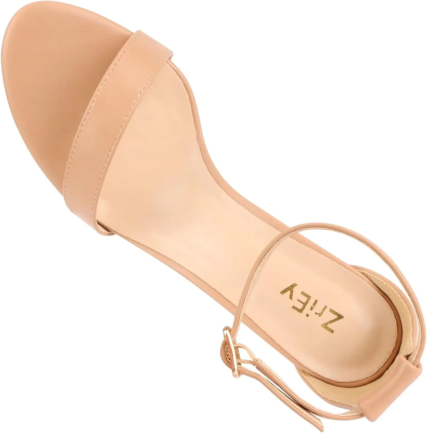 ZriEy Women's Chunky Block Open Toe Mid Heeled Sandals Two Strap Slip on Heels Slide Sandals for Party Wedding Dress Dating Daily Pumps Shoes